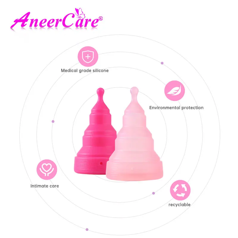 Foldable Menstrual Cup Reusable Menstrual Supplies Women\'s Health Care Saving Environmental Protection 4 Colors Menstrual Cups.