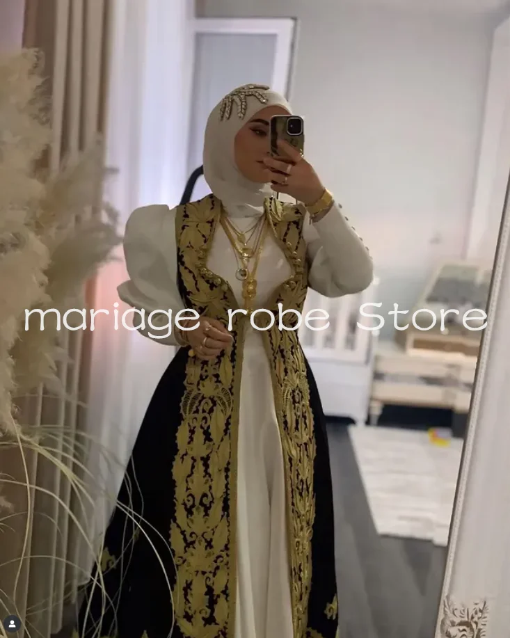 فساتين سهرة ألبانية تقليدية باللون الأسود والأبيض، سترة مخملية، بأكمام طويلة، فستان حفلات مخصص لكوسوفو