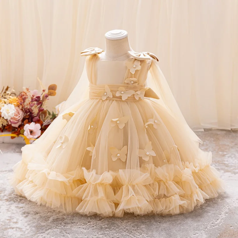 Summer Baby Girl Princess Dress Lace White Birthday Party Dress Girl Princess Dress Wedding Flower Girl Baby Clothing