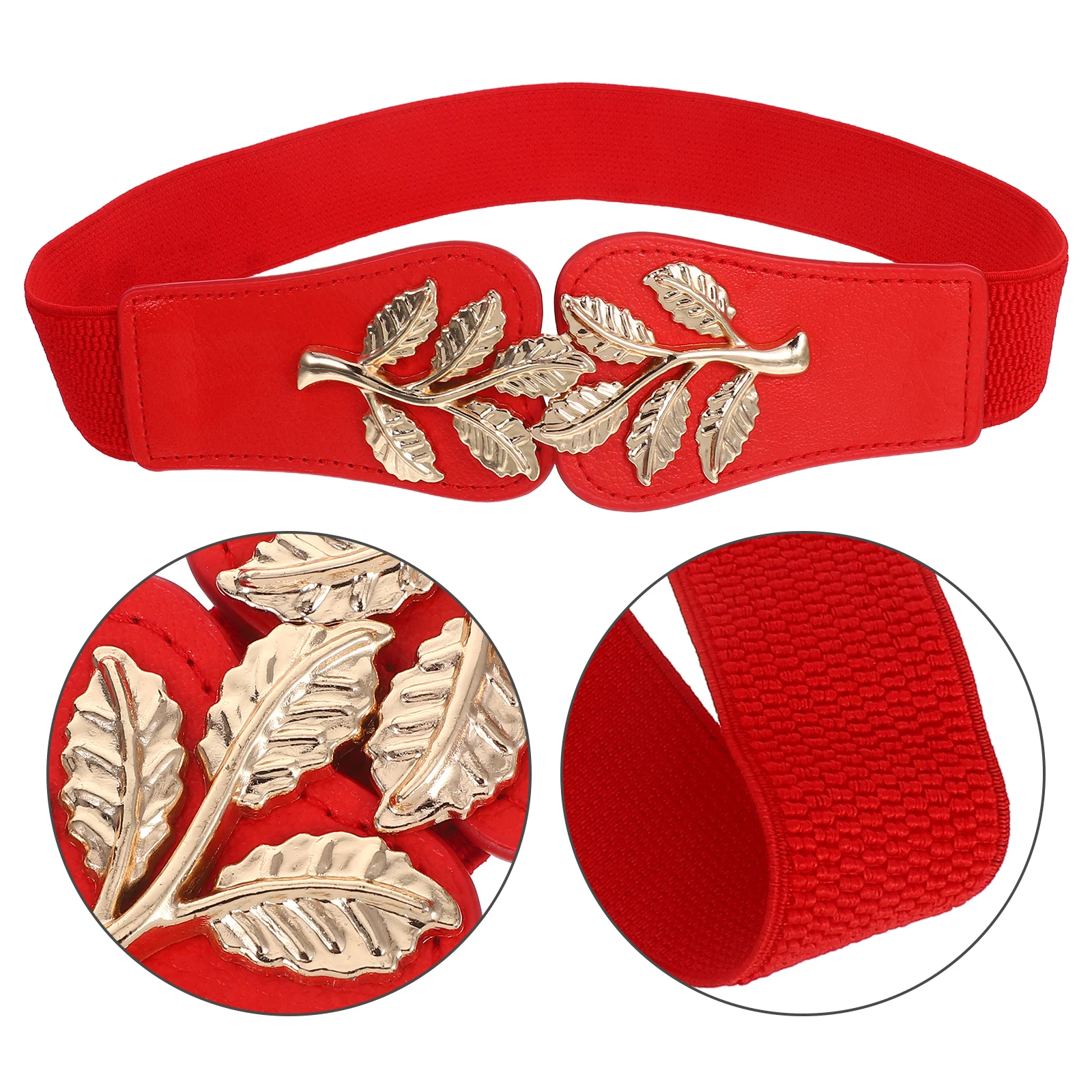 

Women's Elastic Waist Belt Costume Decorative Waistband Dress Cinch Belts for Dresses Zinc Alloy Adjustable