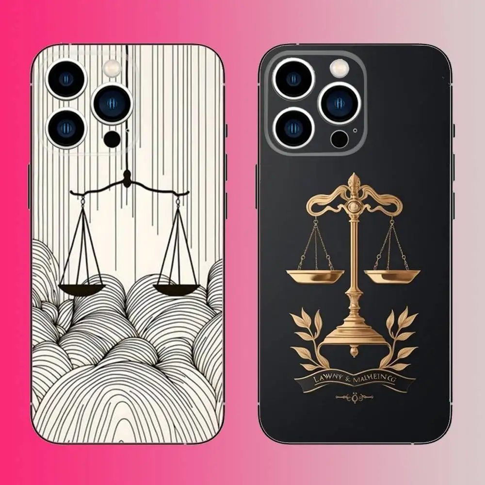 Law Judge Justice avocat coque de téléphone pour iPhone 16,15,14,13,12,11,Pro,Max,Plus,Mini,X,XS,XR,8,7,6,S,SE coque noire souple