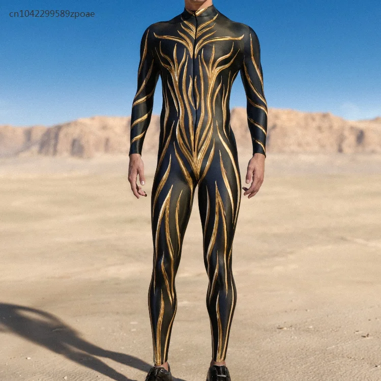 Traje Zentai para hombre, traje de Festival, Catsuit con cremallera frontal, mono Punk Rave, mono de Cosplay de Robot, Morphsuit, ropa de fiesta Rave