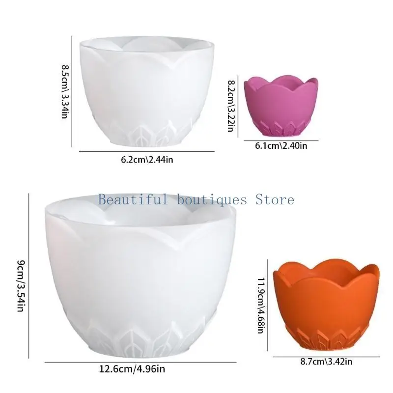 U4LF قالب سيليكون سهل الإصدار على شكل ورقة شجر قوالب كأس شمعة مرنة لإنشاء مصنوعات يدوية فريدة من الراتينج وصناديق هدايا