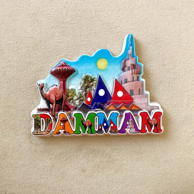 

3D Resin Fridge Magnet - DAMMAM, Saudi Arabia - Cultural and Historical Value - Vibrant Design - Perfect Home Decor
