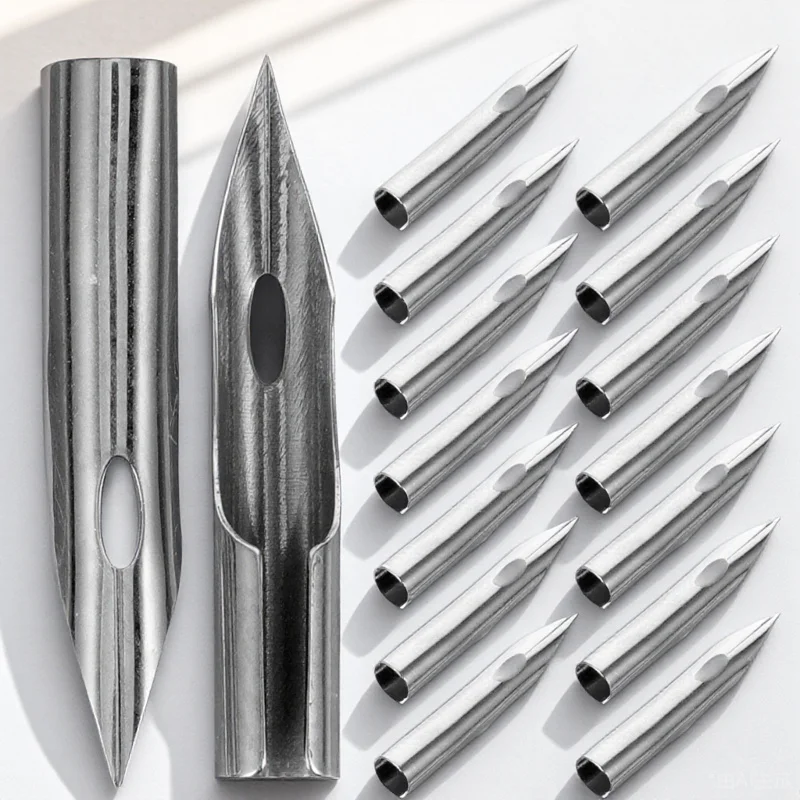 

30Pcs Metal Calligraphy Nibs Professional Grade Replacement Tips for Fountain Pens Even Ink Flow Ideal for Lettering Practice