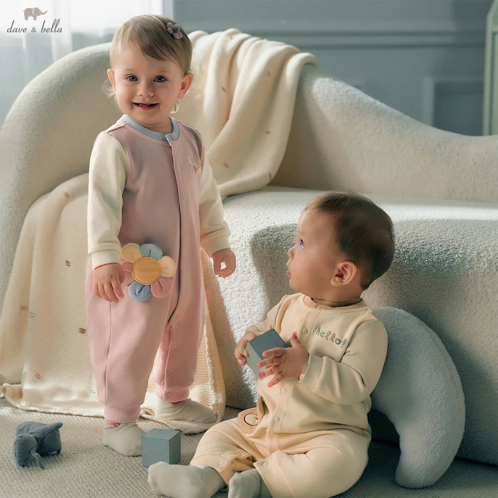 Dave Bella Baby Jumpsuit Newborn Creeper Autumn Casual Boys Girl's Baby Cotton Romper Comfortable Sweet Lovely DB3252829