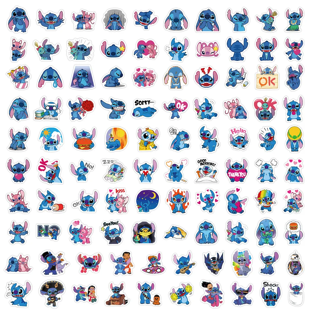 

10/30/50/100PCS Disney Stitch Cute Cartoon Sticker DIY Snowboard Laptop Luggage Cartoon Graffiti Decals Sticker For Kid