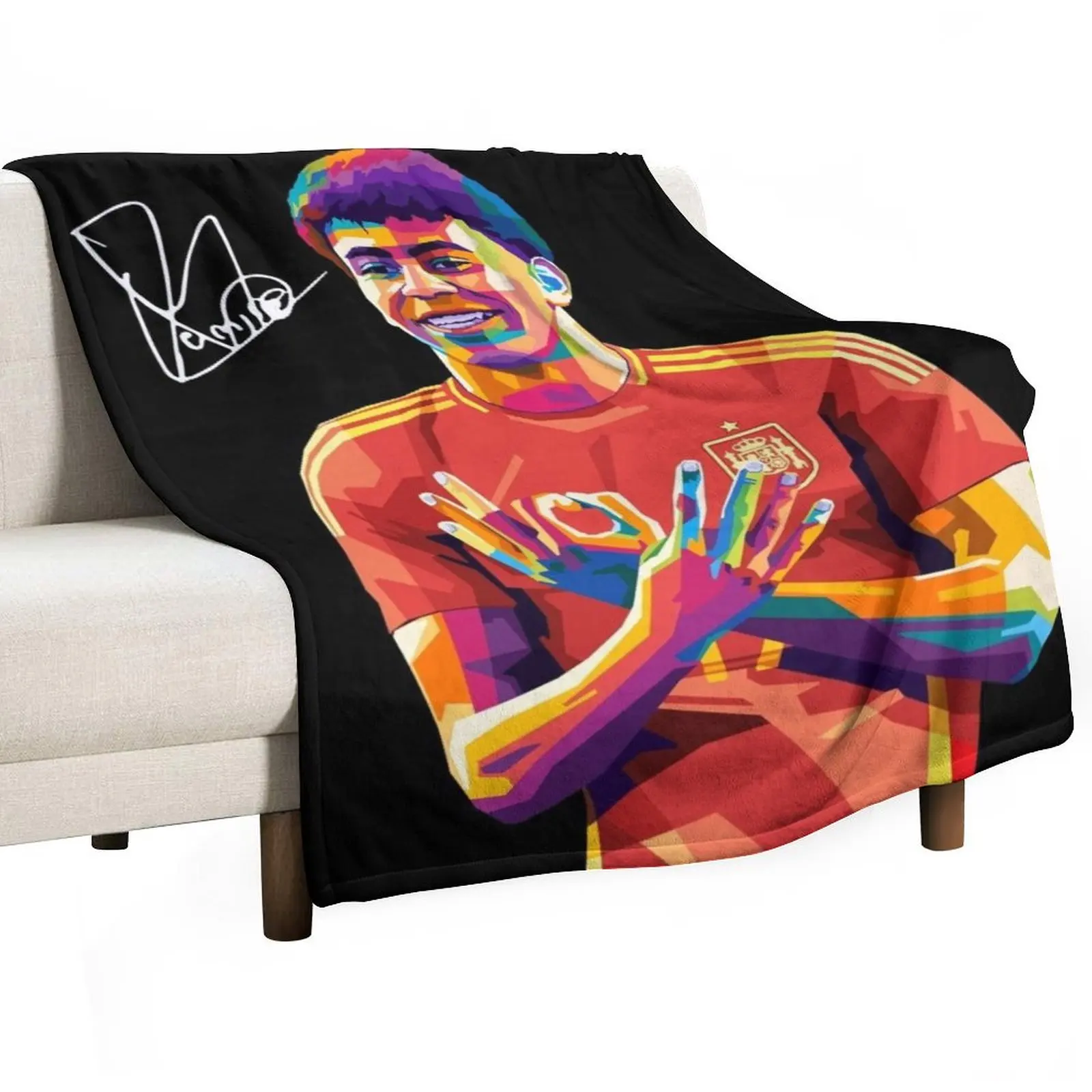 

Lamine Yamal Wpap Pop Art Throw Blanket Thins Flannel Fabric Polar Flannels Blankets