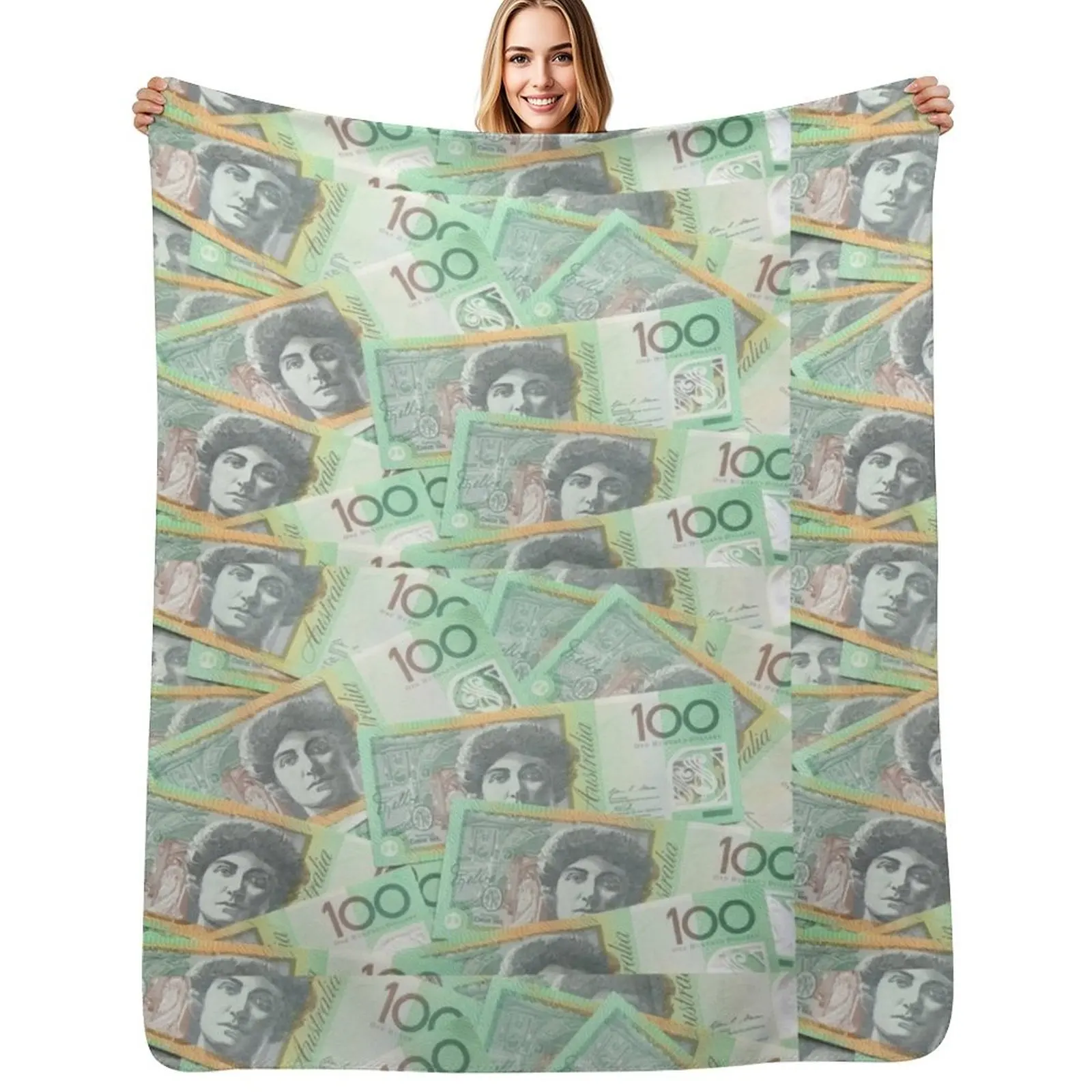 Australian 100 dollars Throw Blanket Cute Furrys Beach Decoratives Camping Decorative Throw Blankets