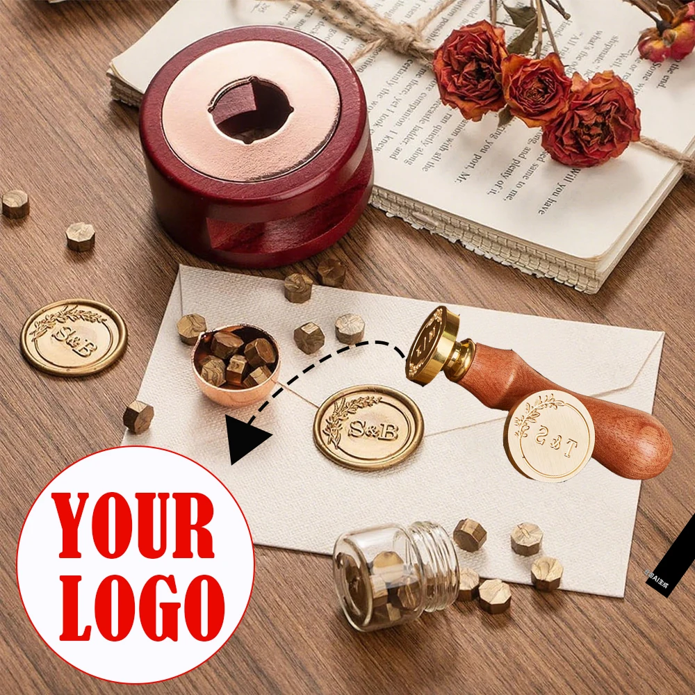 

DIY Wedding Custom Wax Seal Stamps Logo Design Personalized Custom Text Sealing Wax Stamper Diy Envelope Card Decor Gift Package
