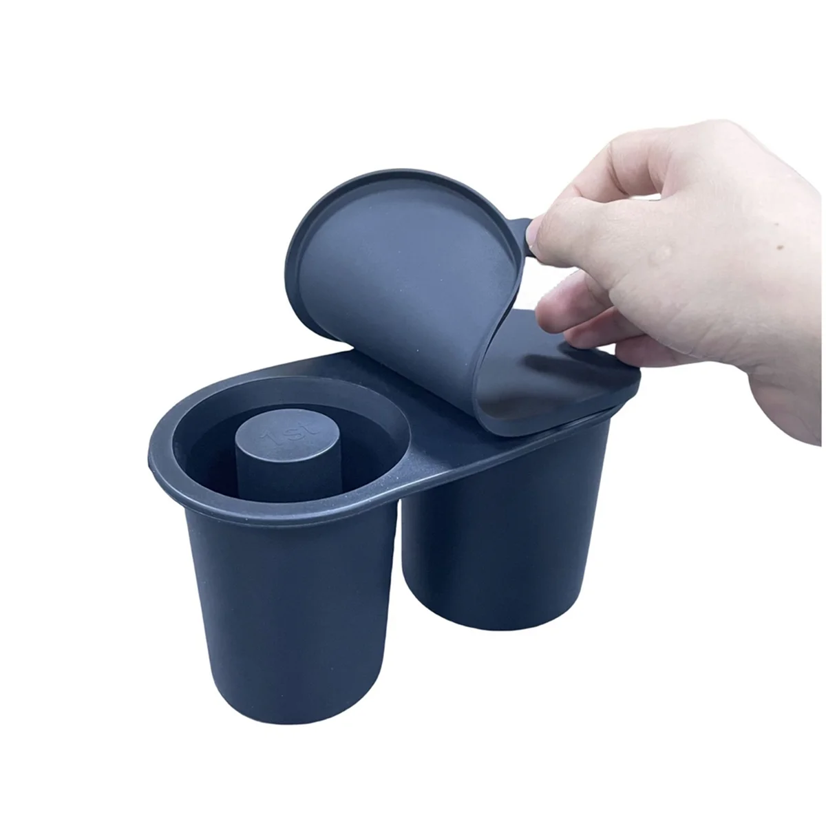 

A71P Silicone Ice Square Tray and Mold 30 40 Oz for Making 2 Hollow Cylinder Ice Square Molds Reusable for Drinks, Black