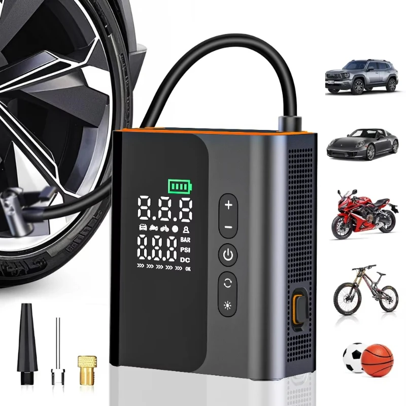 

2025 Tire Inflator Portable Air Compressor Automatic 12v Air Pump with Pressure Gauge Car Air Conditioner Vacuum Pump