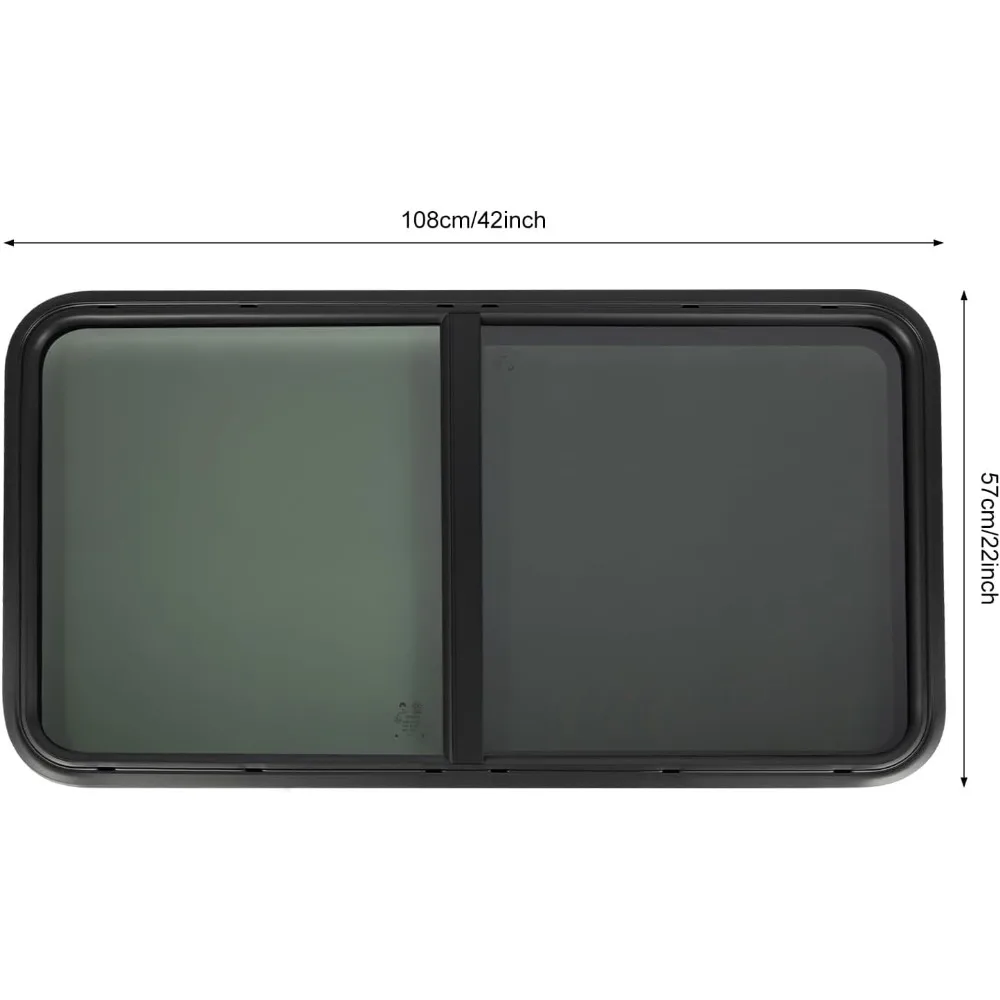 استبدال RV Camper Teardrop باب زجاجي منزلق أفقي/عمودي، 42 عرض × 22 ساعة