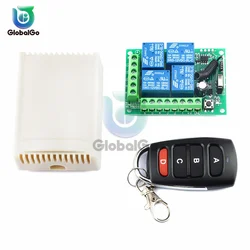 315MHz 433MHz Universal Wireless Remote Control DC 12V 4CH Relay Receiver Module + 4 Botton RF Switch for Gate Garage Opener