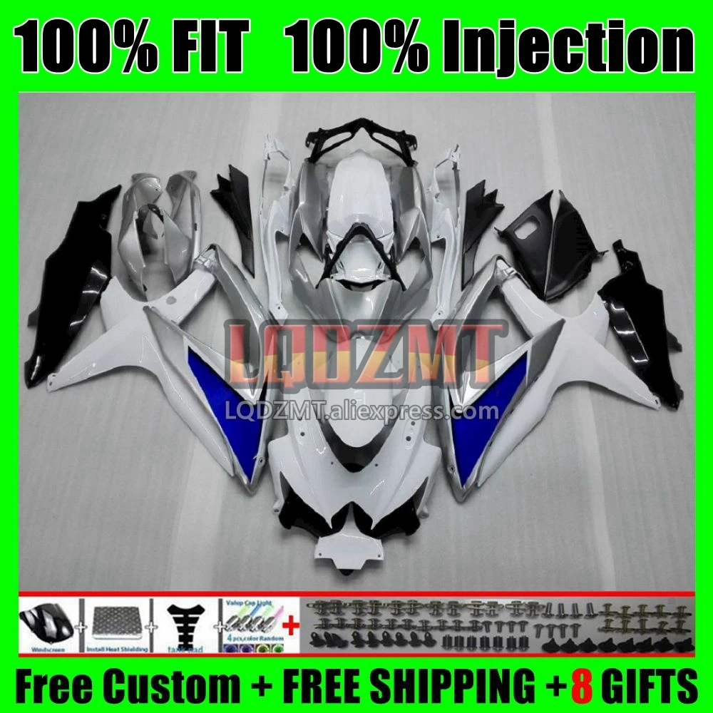 Injection Body For SUZUKI GSXR 600 750 K8 GSXR600 White silvery 5No.14 GSXR750 GSX-R600 08 09 10 GSXR-750 2008 2009 2010 Fairing