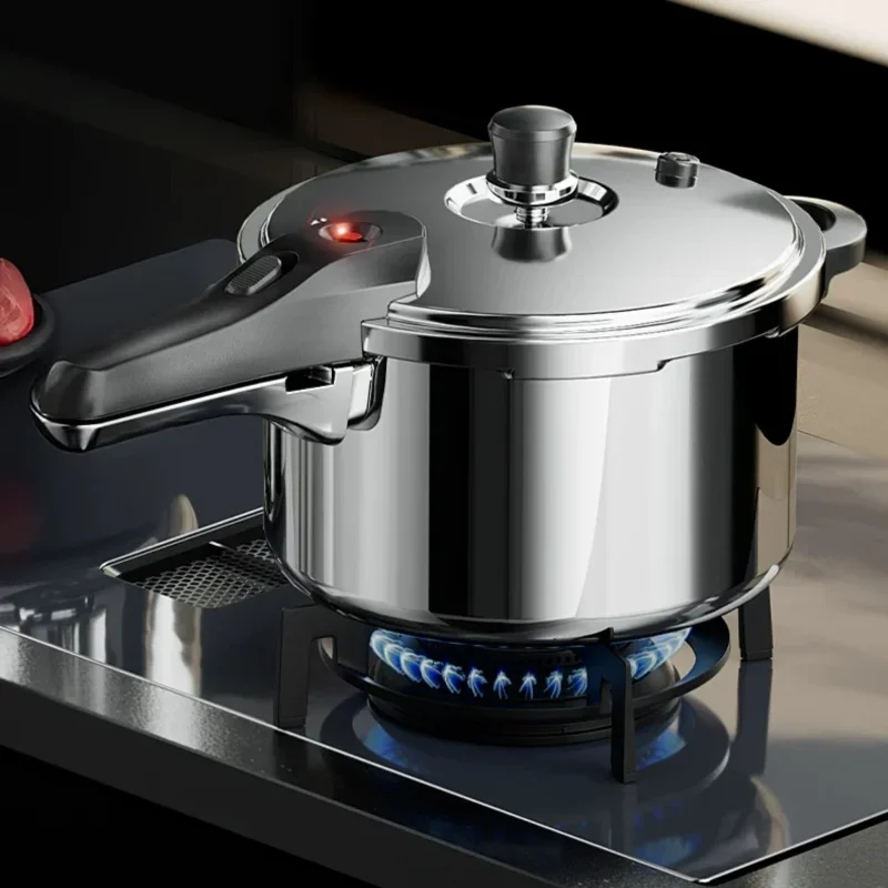 100KPa Red Dot Explosion-proof 304 Stainless Steel Pressure Cooker, 8 Safety Protection Compatible with Gas & Induction Cooker