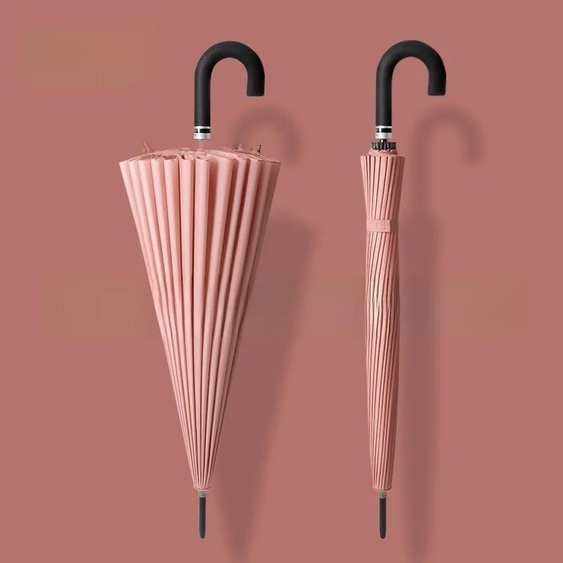 

Large Auatic Umbrella Thiened Long Handle Water Blossoming Windproof Resistant Men's Rain Umbrella Double Size