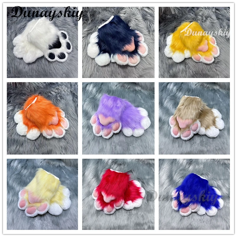 

Реквизит для косплея ручной работы с пушистыми лапами и бобами на пальцах ног — необходимое аниме и меховой костюм | Идеально подходит для Хэллоуина и ролевых игр.