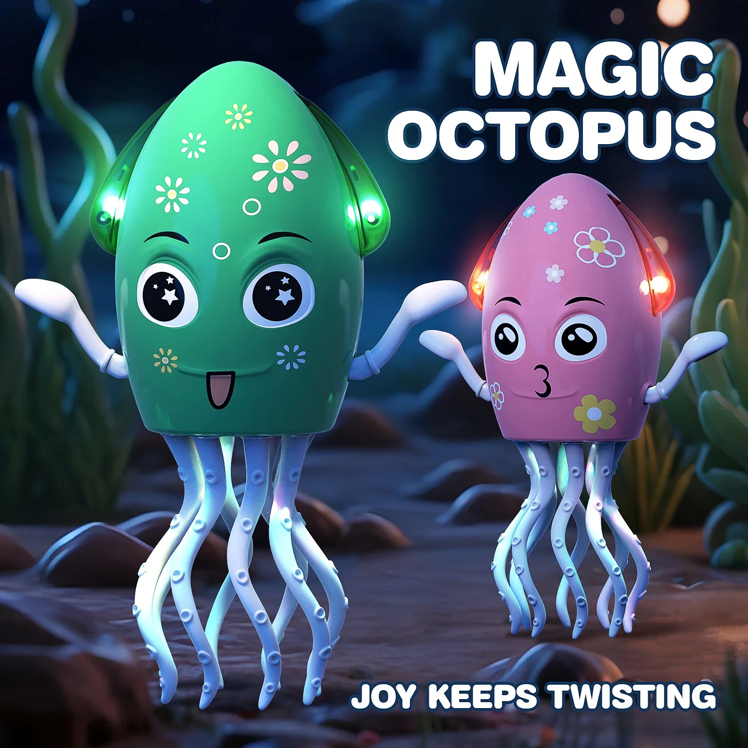 

2026 Electric Dancing Squid Octopus dancer Novelty fidget toys luminous Music Baby Crawling toys games for kids children Pets