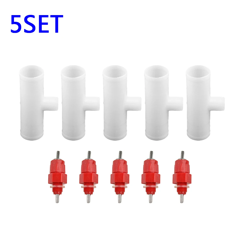 5Pcs/Set Nipple Waterers Rodents Goose Duck Quail Bird Chicken Feeders Nipples Automatic Poultry Farm Waterer Feeding System