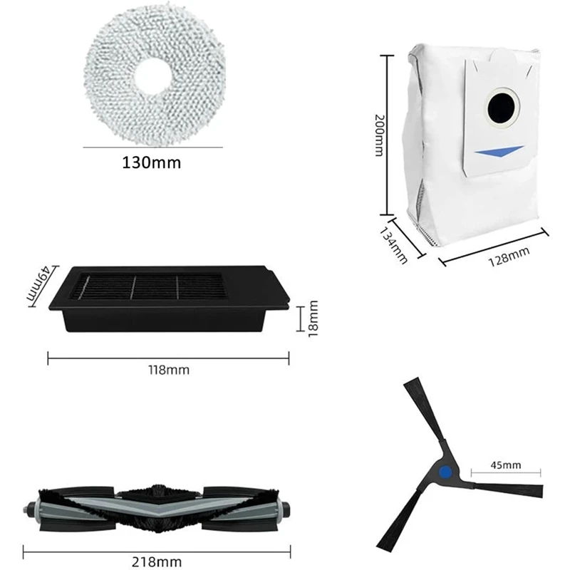 Ecovacs Deebot X2 / X2 Omni X2 Pro / DEX86 로봇 진공 청소기용 메인 사이드 브러시 헤파 필터 걸레 천 먼지 봉투 부품