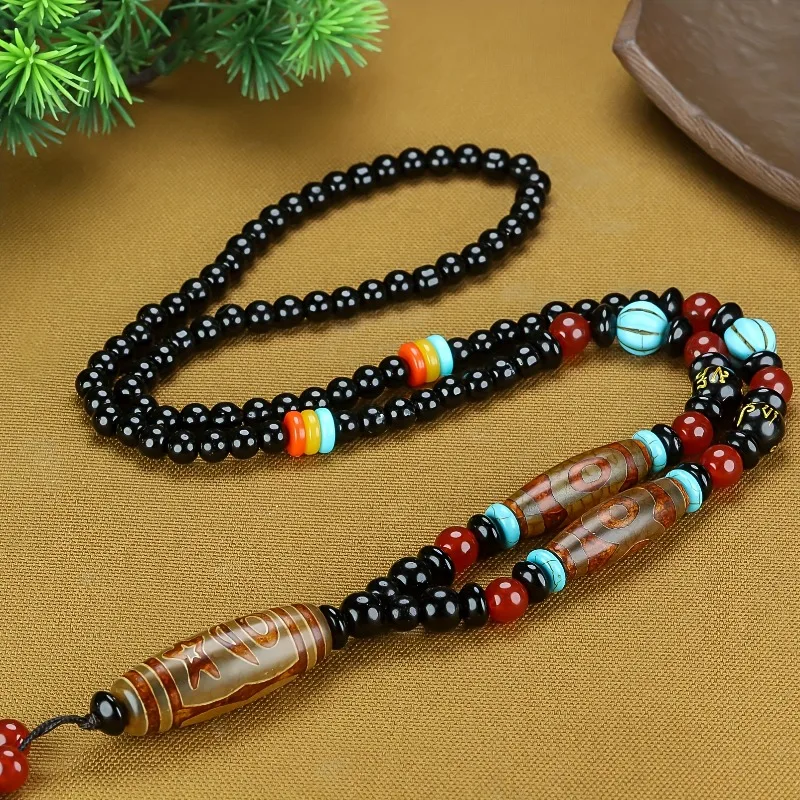 

Unisex Retro Tibetan Agate Pendant Necklace