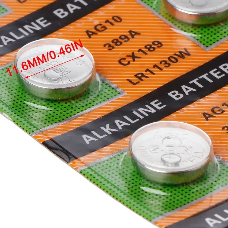 10 Cái/Thẻ 1.55V AG10 Pin Kiềm Đồng Hồ Đồng Hồ Tế Bào Nút Pin Nút Dành Cho Đồng Hồ Dây Đèn Ngón Tay Đèn đồng Hồ