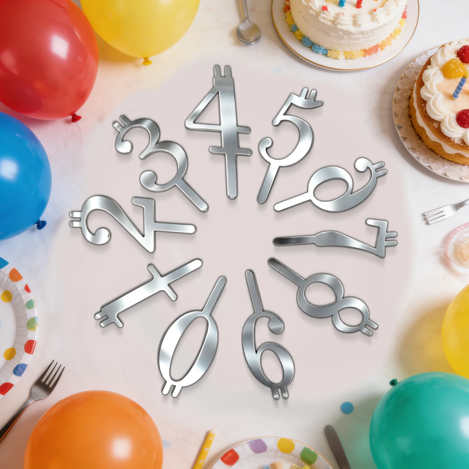 Number Birthday Candles Holders Stainless Steel Candlestick Decoration Adjustable Cake Accessories For Adults Girls Women Boys