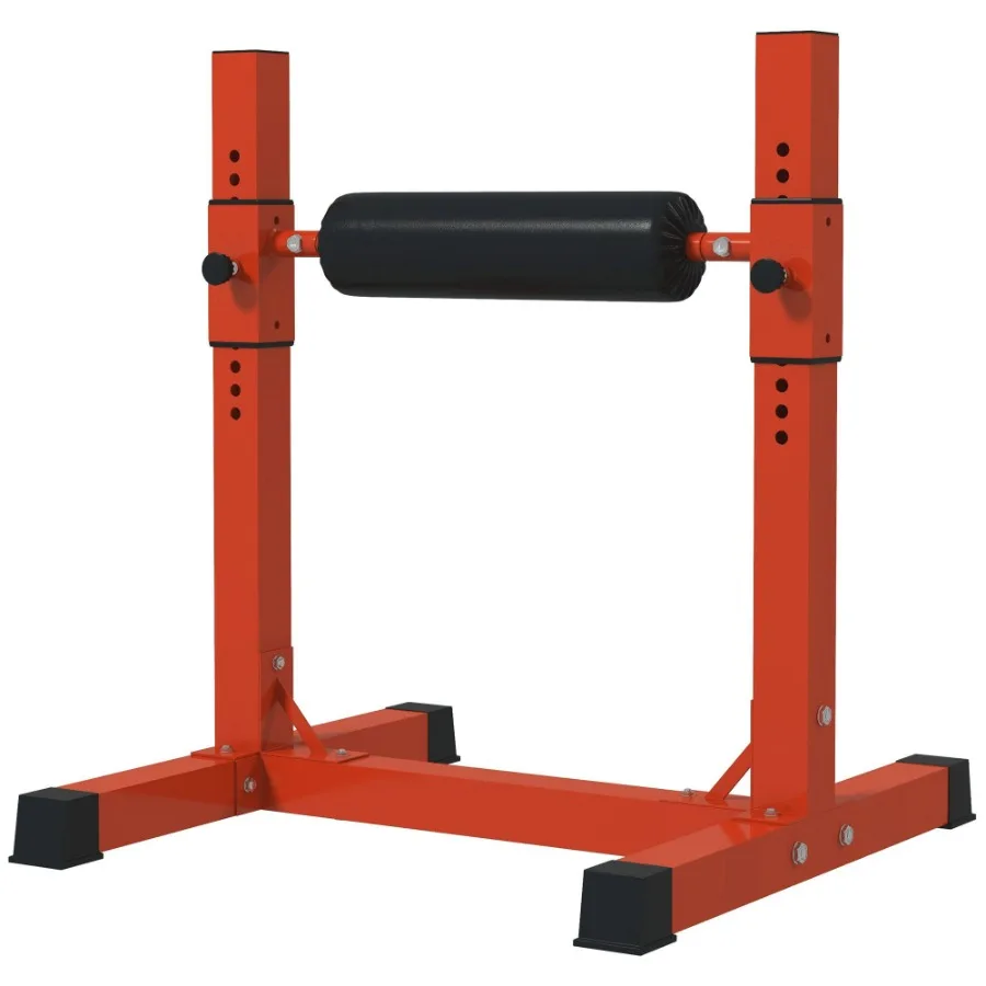 

Soozier Bulgarian Split Squat Stand Single Leg Squat Stand 12Level Adjustable Squat Roller for Lower Body Strength Training Red