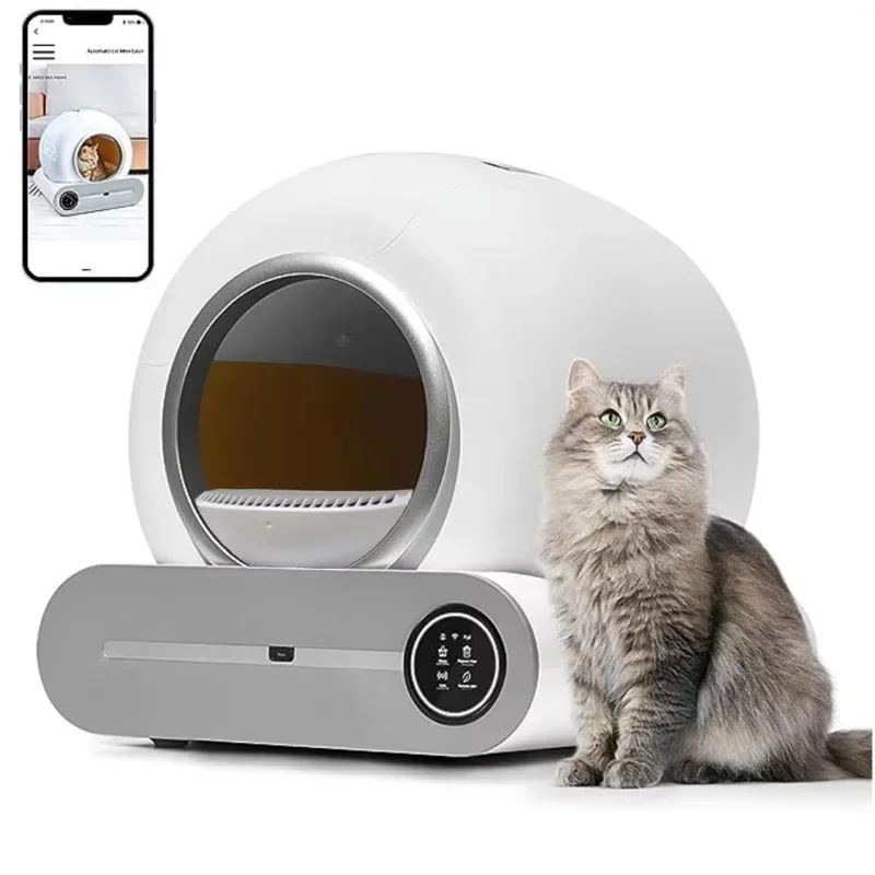 For 65L Large APP Control Cat Toilet Automatic Odor Removal Cat Litter Box SmartSelf Cleaning