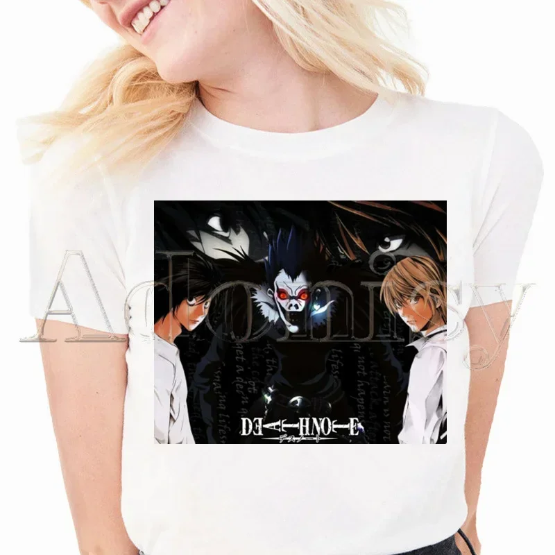 

Летняя модная рубашка Death Note, футболка с графическим рисунком, мужские топы, футболки с круглым вырезом, забавная футболка для девочек