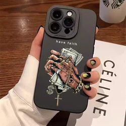 Money Cross Evil Eye Pattern Phone Case For iPhone 16 15 Pro Max 14 13 12 11 X XS XR 7 8 Plus SE2 13 Mini Shockproof Soft Cover