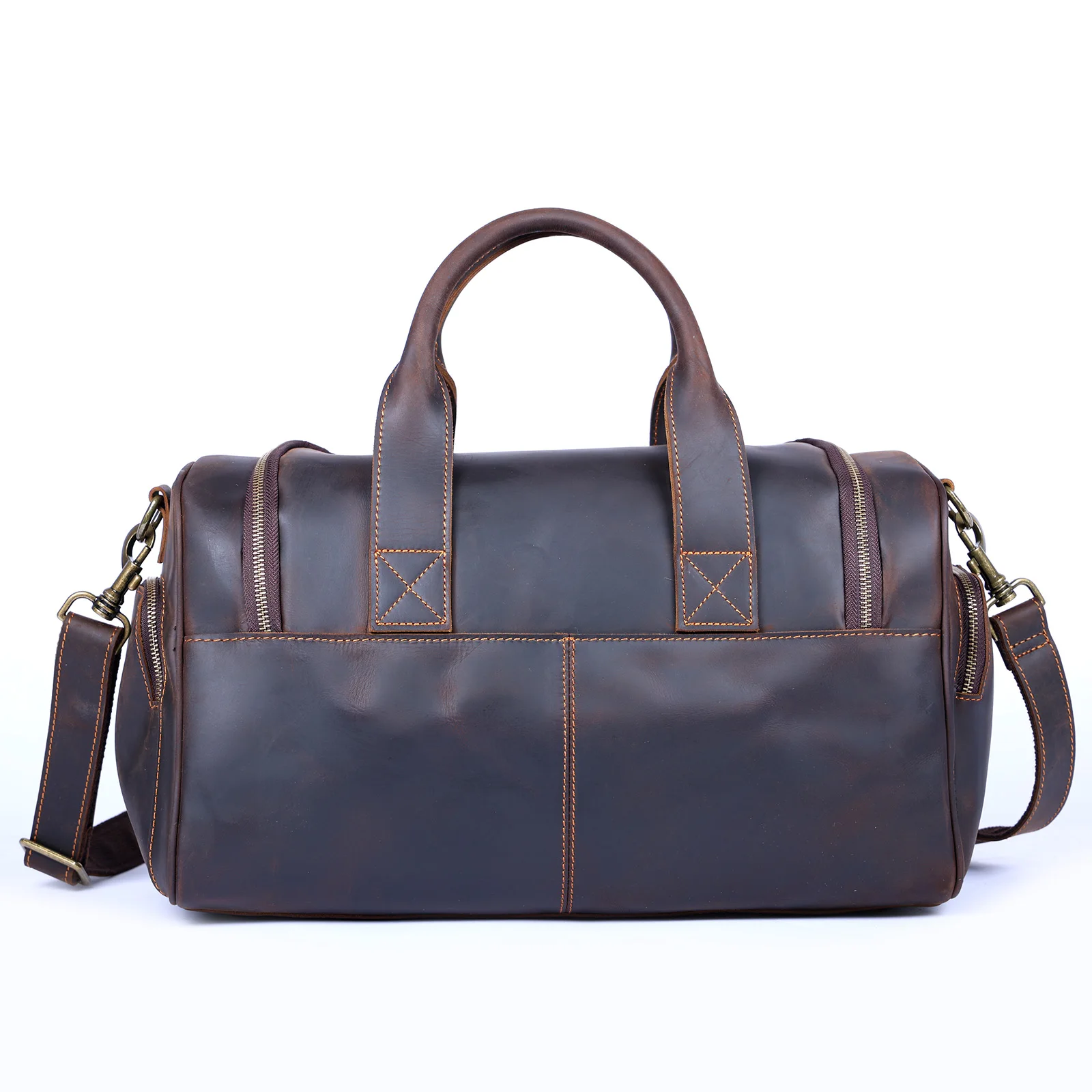 S.WORKER Vintage Echtleder-Reisetasche Crazy Horse Rindsleder-Reisetasche Herren-Weekender-Tasche Sporttasche Handgepäck – Detail 10