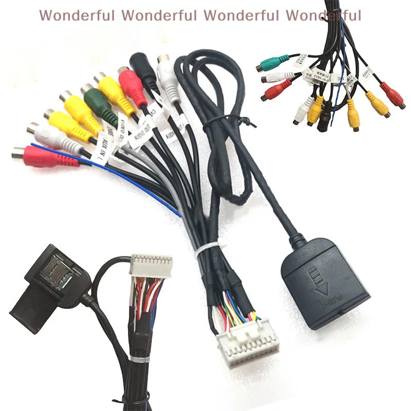 4G SIM Car Slot Car Radio +4G Antenna Cable Car Radio RCA Output Wire Harness Wiring Connector Adaptor Cable 2