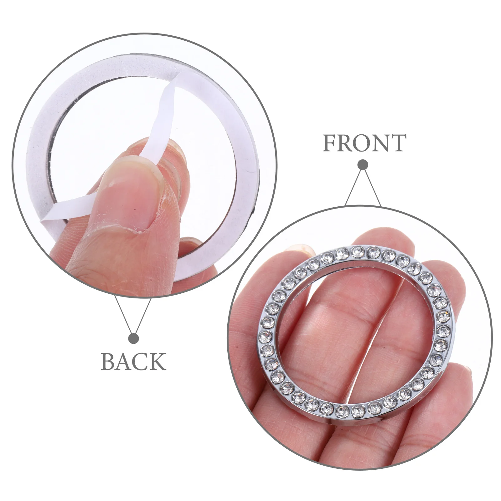 

2Pcs Ignition Button Decoration Rhinestone Engine Start Button Ring Bling Accessories Multiple Colors Available