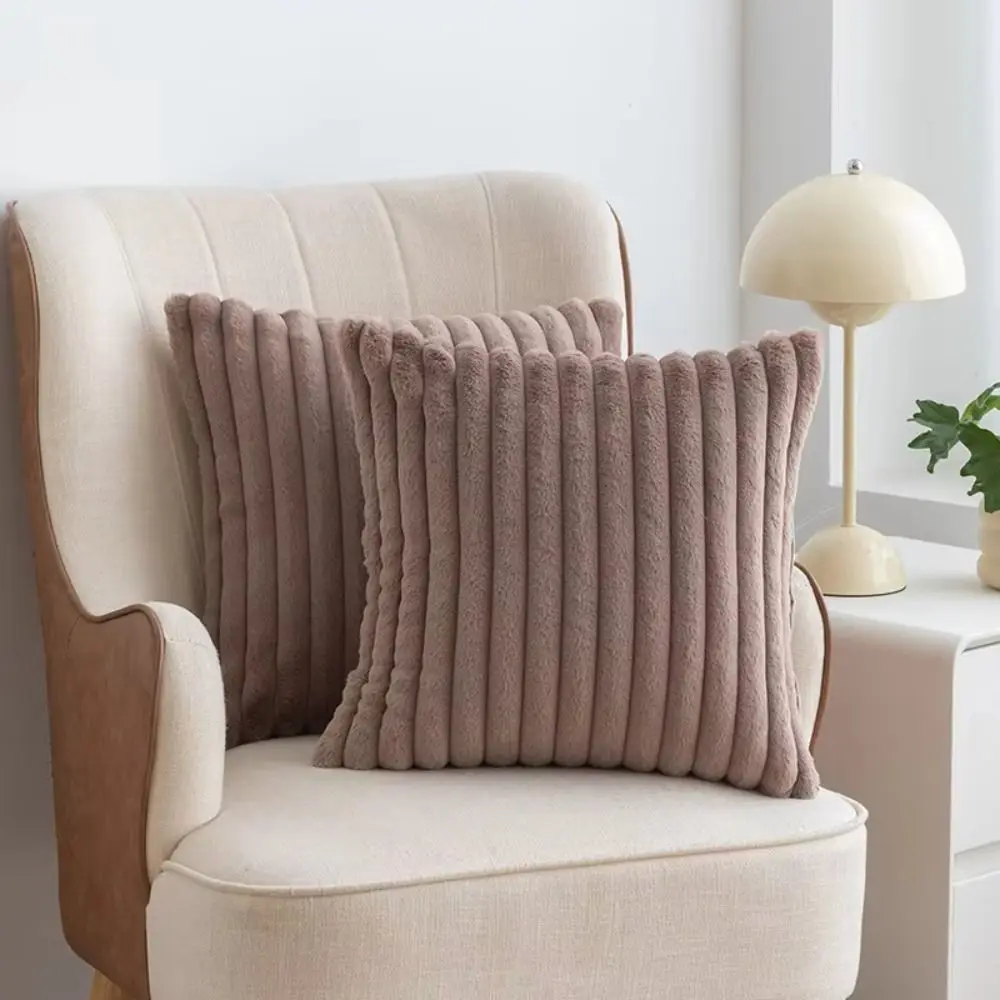 

45x45cm Skin Friendly Pillow Cover Decorative Detachable Cushion Cover Pink Solid Color Short Pillowcase Living Room