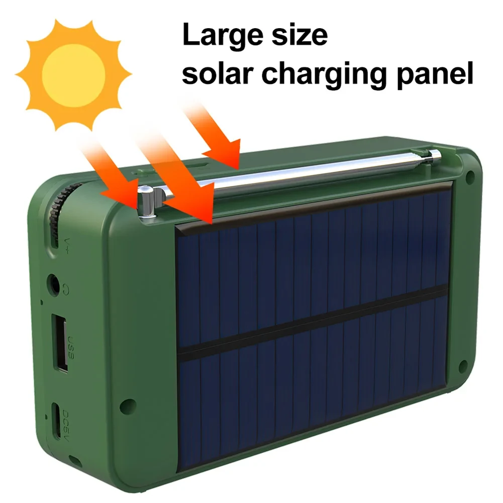 محمول DAB + راديو رقمي يعمل بالطاقة الشمسية/قابل لإعادة الشحن راديو الطوارئ استقبال بلوتوث مشغل MP3 مكبر صوت لاسلكي للتخييم