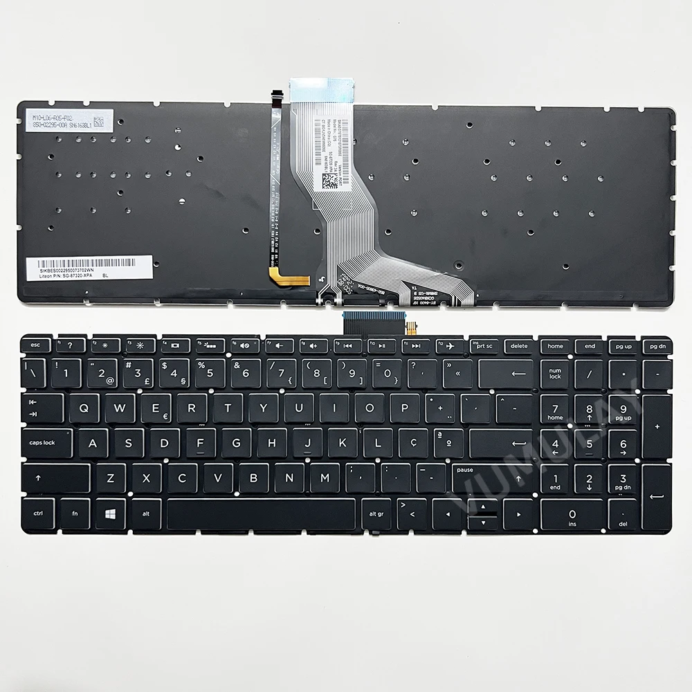 Portuguese Backlit Keyboard for HP 15-BW 15z-BW 15-BQ 15-CC 15-CD 15-CK 15-EF 15-DY 15S-FQ 15S-EQ 15-EF 15S-EF 15-RA 15-RB PT