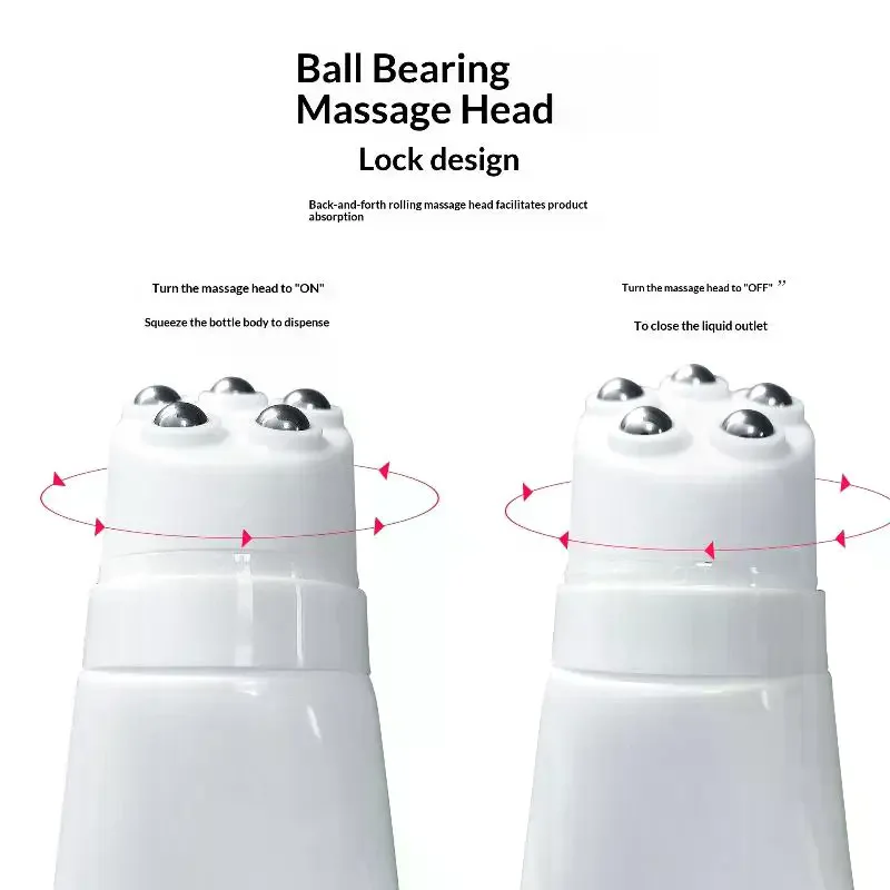50/80g Five Stainless Steel Ball Massage Bottle Neck Cream Body Lotion Packaging Massage Cream Repeatable Plastic Container