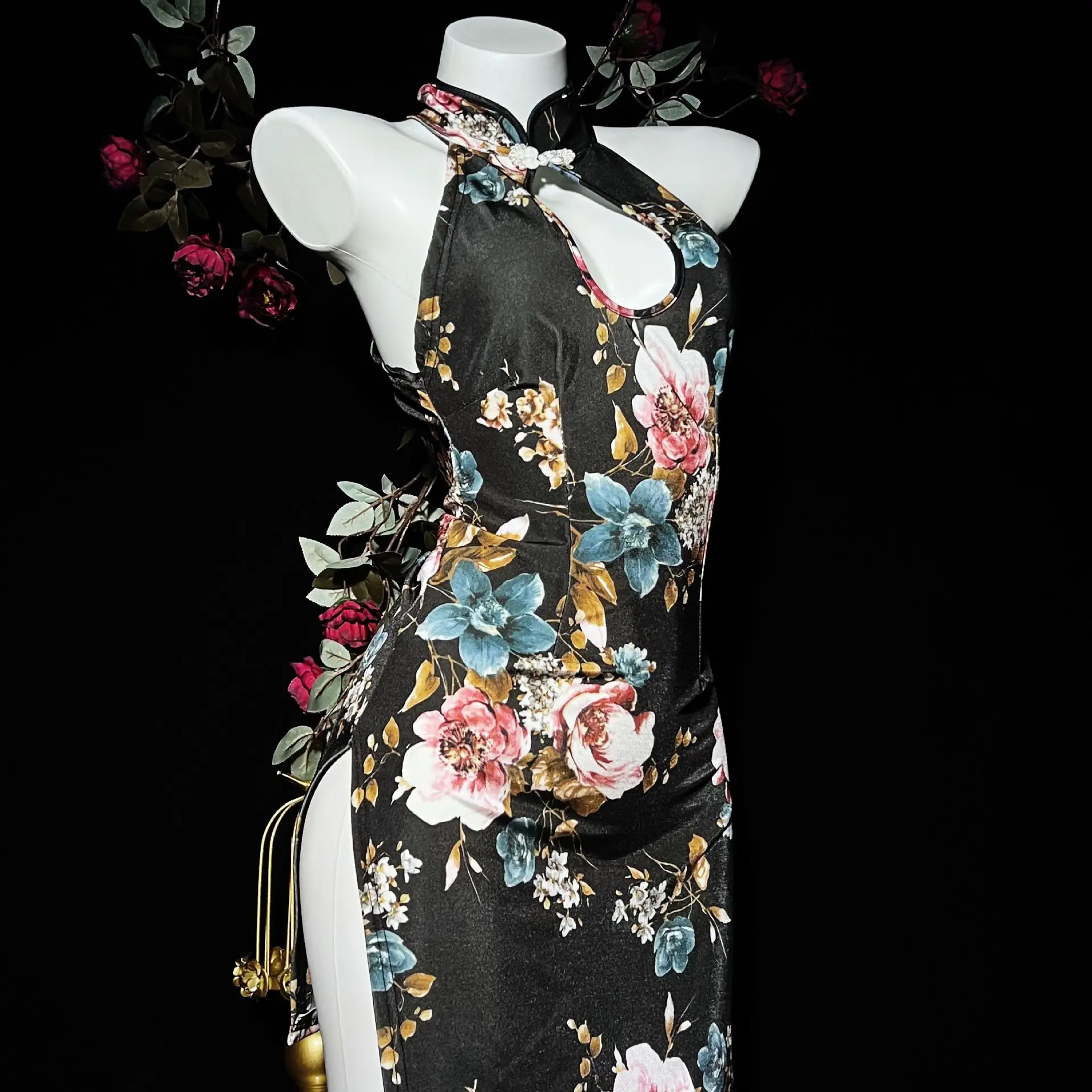 

Qipao китайское платье женская пижама униформа сексуальное перспективное платье Cheongsam соблазнительное нижнее белье флирт горячая страсть ночное белье