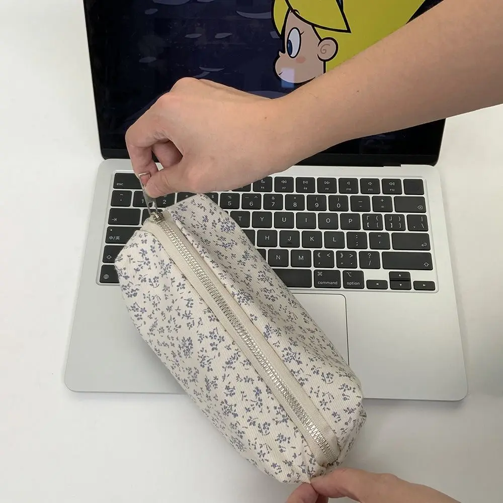 High Quality Floral Print Pen Bag Large Capacity Multifunctional Pencil Case Pen Box Students