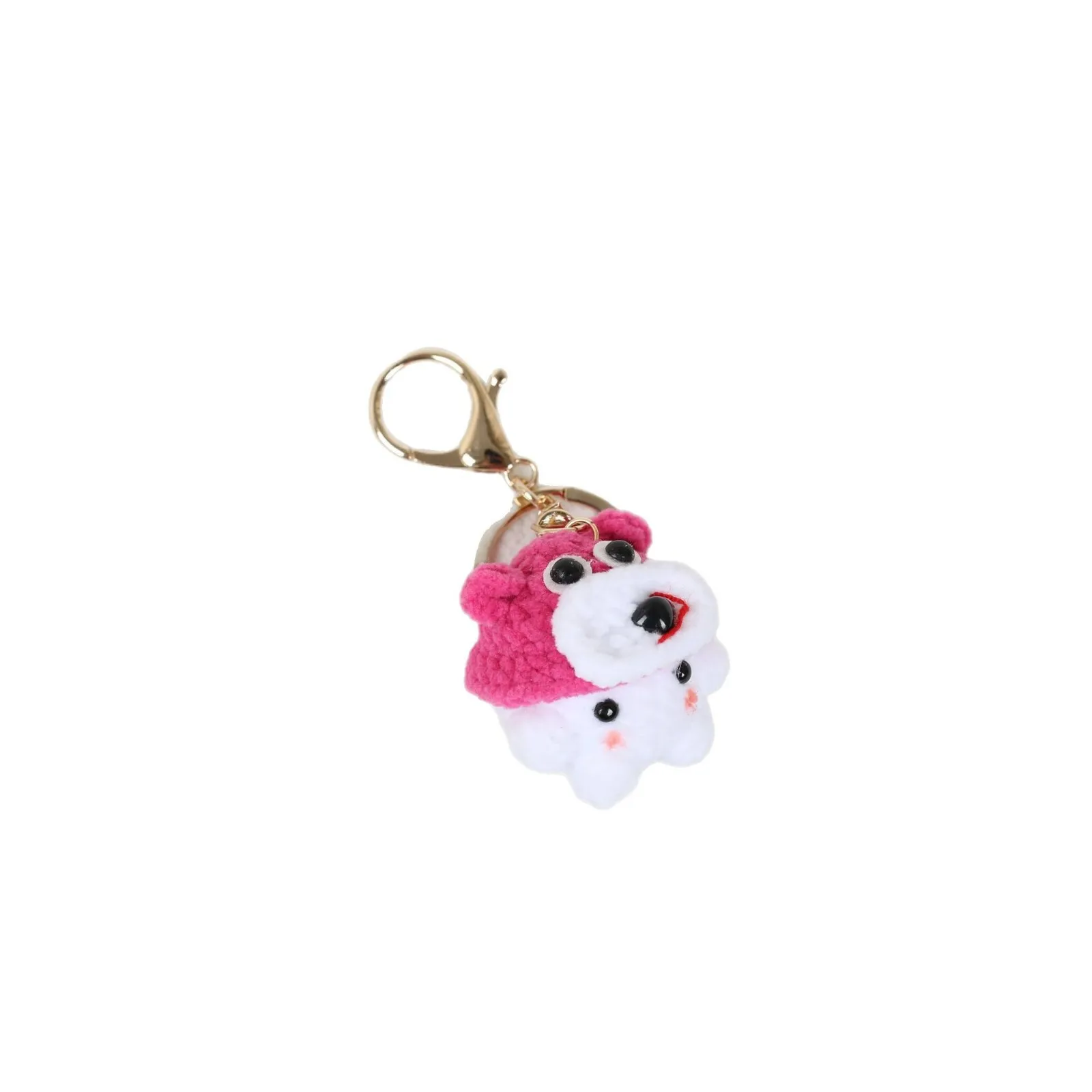 

Wholesale handmade crochet doll weaving keychain yarn bag crochet DIY cute pendant mushroom head frog rabbit keychain