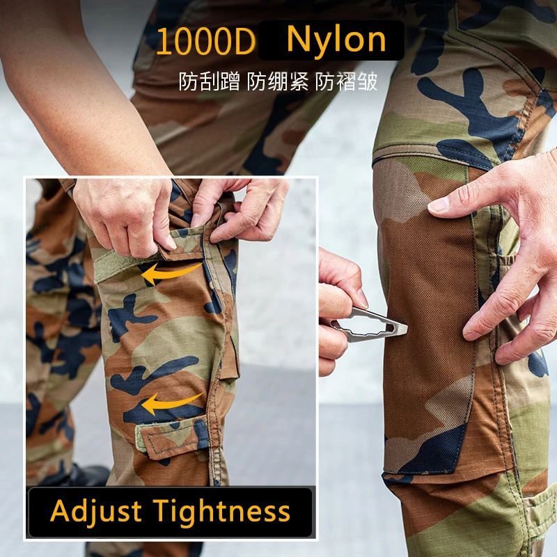 DulPants-Pantalon cargo Ripstop camouflage pour homme, jogging d'extérieur, vêtements de travail, randonnée, chasse, skip fjMen, streetwear