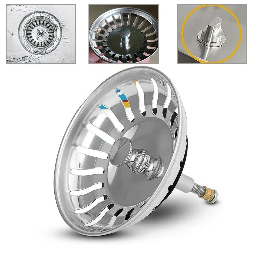 Kitchen Sink Strainer Waste Plug  82mm Basin Drain Filter Bathroom Kitchen Sink Accessories For Sink Replacement - Image 4