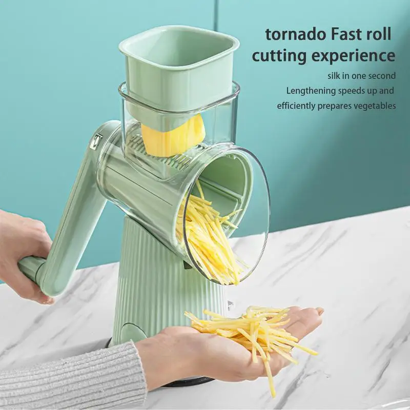 5 In 1 Vegetables Slicer Rotary Mandoline Vegetable Fruit Cutter Slicer Shredder Grater Food Processor Kitchen Gadget