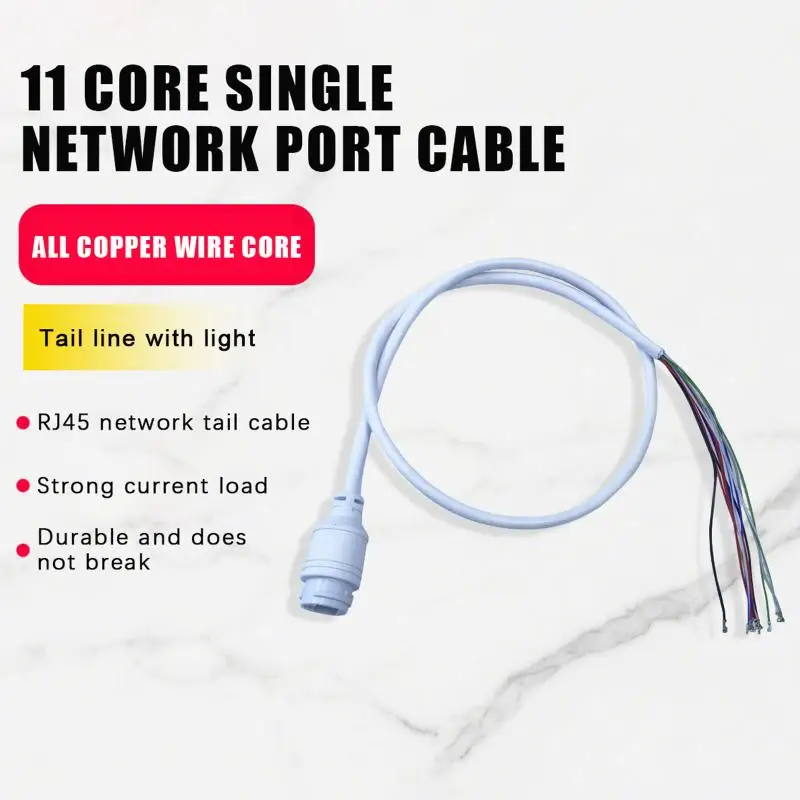 11-Core CCTV POE IP Camera Video Power Cable RJ45 Female Connector Flexible Cord for Retail Shop Convenience Store Security Sys