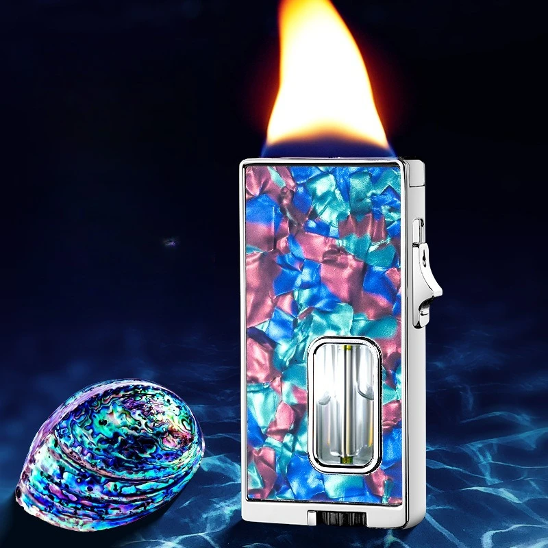 Gravity Sensing Lighter with Multiple Ignition Methods Ultra Wide Open Flame Visual Window Torch Lighter Men's Small Tool