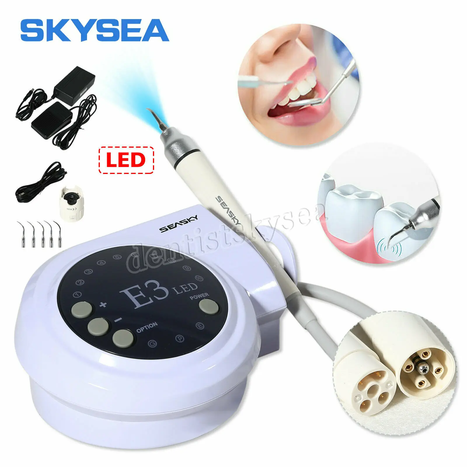 

Light Dental Piezo Ultrasonic Scaler LED Fiber Optic Handpiece for EMS Cavitron