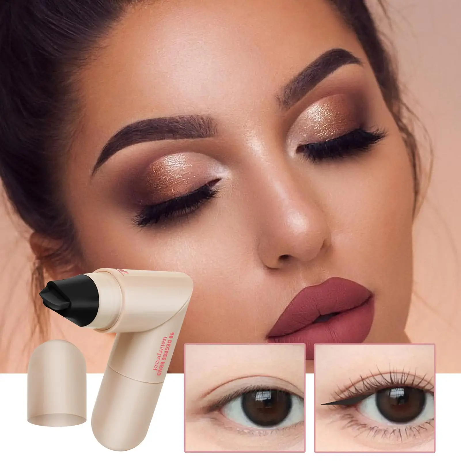 Waterproof Double Wing Integrated Eyeliner Stamp Sweat Proof & Long Lasting Easy to Use for Beginners Lazy Makeup Stencil