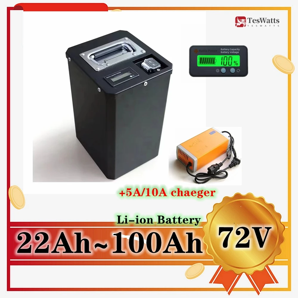 Литий-ионный аккумулятор Teswatts 72 В 100 Ач 20 Ач 35 Ач 45 Ач 50 Ач 60 Ач 85 Ач для Teswatts 1 кВт 2 кВт 3 кВт Литий-ионный аккумулятор Teswatts 72 В 100 Ач 20 Ач 35 Ач 45 Ач 50 Ач 60 Ач 85 Ач для Teswatts 1 кВт 2 кВт 3 кВт